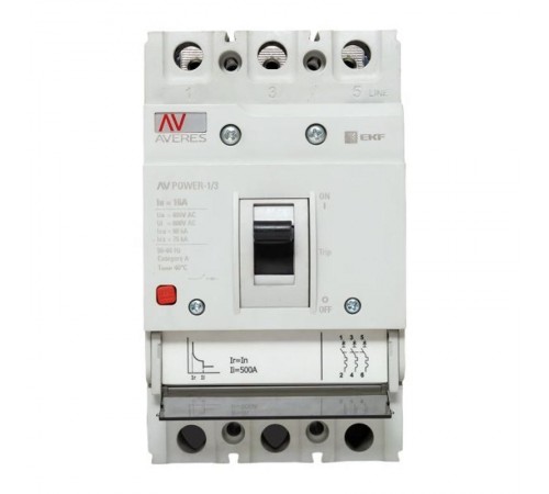 Выключатель автоматический AV POWER-1/3  16А 80kA TR AVERES  mccb-13-16H-TR-av  EKF