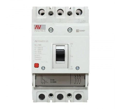 Выключатель автоматический AV POWER-1/3  16А 80kA TR AVERES  mccb-13-16H-TR-av  EKF