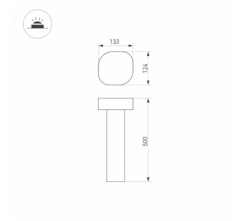 Светильник LGD-SWAMP-BOLL-H500-7W Warm3000 (GR, 93 deg, 230V) (Arlight, IP65 Металл, 3 года)  029968  Arlight