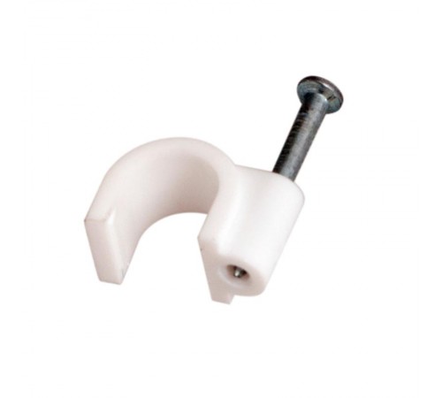 Крепеж кабеля круглый 8 мм, белый (упак. 20 шт)  07-4008-20  REXANT