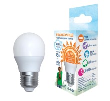 Лампа светодиодная LED-G45-6W/4000K/E27/FR/RA95 PLK01WH LED. "шар", мат.. 4000К .  UL-00006533  Uniel