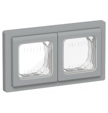 FLITE Рамка 2-местная IP55 Рпро-2-55-ФлС серый  FI-M20-32-55-K03  IEK