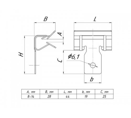Зажим балочный 8-14 мм TDZ  ZB8-14  EKF