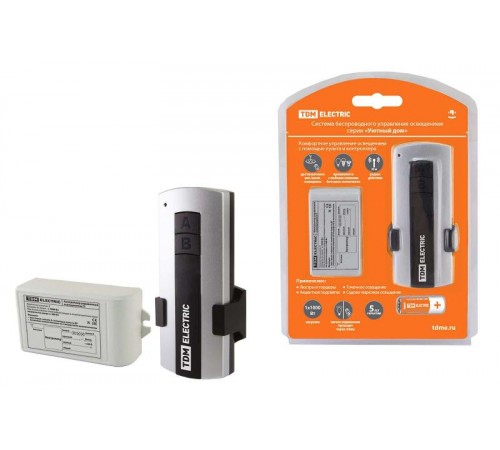 Комплект для беспроводного управления освещением ПУ1-МK-1 (1 канал) "Уютный дом"  SQ1508-0101  TDM