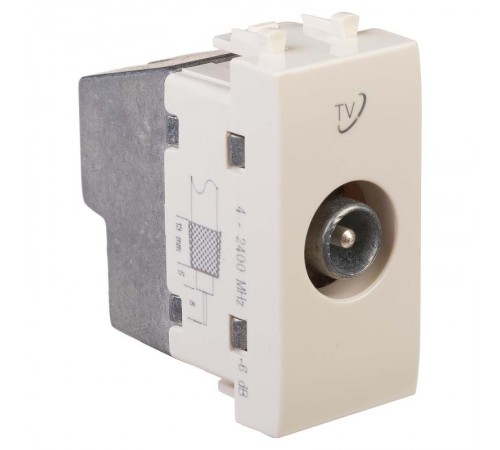 Розетка TV проходная модульная, "Avanti", "Ванильная дымка", 1 модуль  4405511  DKC