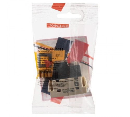 Розетка TV проходная модульная, "Avanti", "Ванильная дымка", 1 модуль  4405511  DKC