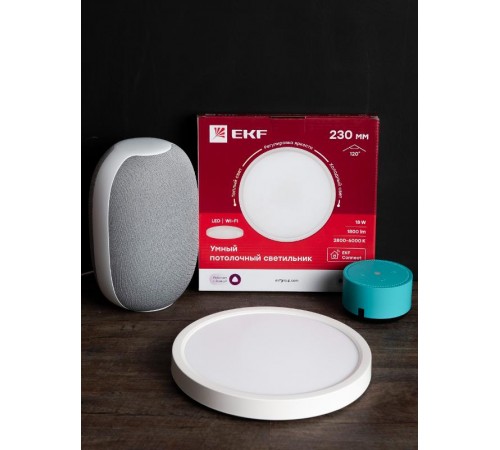 Умный потолочный светильник 230 мм 18W EKF Connect  sclwf-230-cct  EKF