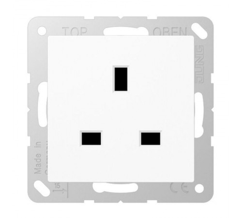 Розетка БС 2п+Е со шторками белая  A3521WW  Jung