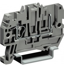 Пружинная проходная клемма со штыревым контактом. Серая. 2,5 кв. мм.  ZHVP300GR  DKC