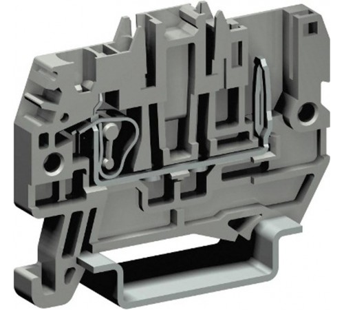 Пружинная проходная клемма со штыревым контактом. Серая. 2,5 кв. мм.  ZHVP300GR  DKC