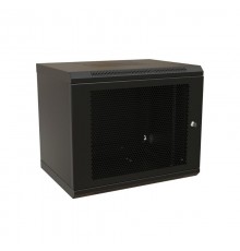 WR-TW-1545-SD-RAL9004 Шкаф настенный 19-дюймовый (19"), 15U, 775x600х450мм, перфор. метал. дверь с замком, (RAL 9004)  521256  WRLine