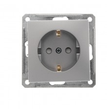 W59 Матовый хром Розетка с заземлением с защитными шторками  RS16-152-5-86  SE