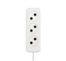 Удлинитель 3 гнезда, 3 м, 2х0.75 кв.мм, б/з, белый (Сделано в России)  11-8733  REXANT