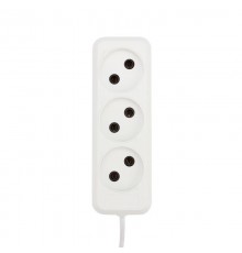 Удлинитель 3 гнезда, 3 м, 2х0.75 кв.мм, б/з, белый (Сделано в России)  11-8733  REXANT