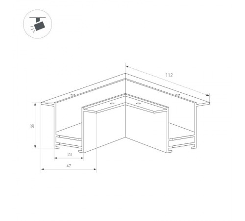 Коннектор угловой MAG-CON-2538-F-L90 (BK) (Arlight, IP20 Металл, 3 года)  033246  Arlight