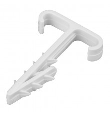 Дюбель-хомут нейлоновый Т-образный для двух плоских кабелей, 2x12 мм, белый (КФ), упаковка 100 шт.  07-4615  REXANT