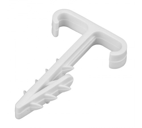 Дюбель-хомут нейлоновый Т-образный для двух плоских кабелей, 2x12 мм, белый (КФ), упаковка 100 шт.  07-4615  REXANT