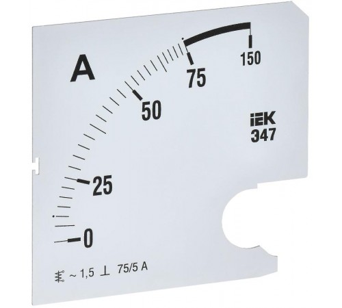 Шкала смен. для амперметра Э47 75/5А-1,5 96х96мм  IPA20D-SC-0075  IEK