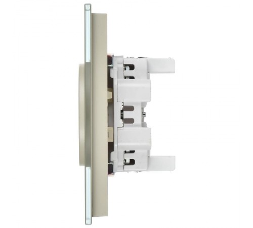 SKANDY Розетка 2-местная без з/к/ш стекло 10А SK-R03B беж.  SK-R20-10-K10  IEK