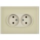 SKANDY Розетка 2-местная без з/к/ш стекло 10А SK-R03B беж.  SK-R20-10-K10  IEK