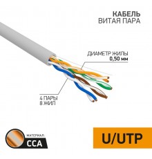 Кабель UTP  4PR  24AWG  CAT5e  100м  01-0043-3-100  PROconnect