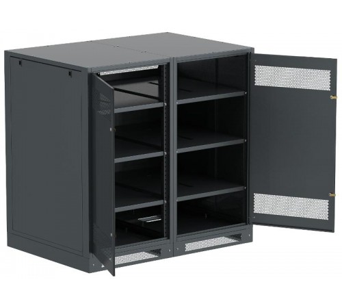 ITK LINEA B Шкаф (пустой) 1350х1400мм дверь двуст. мет. чер.  LB05-13H49-2M  ITK