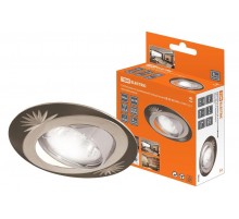 Светильник точечный встраиваемый под лампу поворотный СВ 02-05 MR16 50Вт G5.3 чёрный/никель  SQ0359-0015  TDM