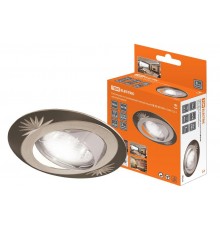 Светильник точечный встраиваемый под лампу поворотный СВ 02-05 MR16 50Вт G5.3 чёрный/никель  SQ0359-0015  TDM