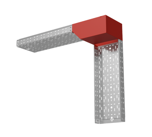 Угол вертикальный внешний L 80х300 мм с разворотом трассы на 90 град "ПЛЮС"  VLPDplus90-80-300-L  КМ-профиль