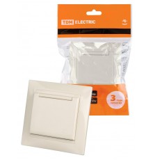 Розетка 2П+З 16А 250В IP44 с крышкой сл. кость "Лама"  SQ1815-0126  TDM