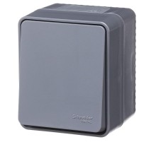 AtlasDesign Profi54 Антрацит О/У Выключатель 1-клавишный кнопочный 10 АХ  ATN544015  SE