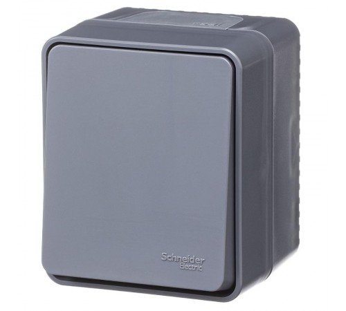 AtlasDesign Profi54 Антрацит О/У Выключатель 1-клавишный кнопочный 10 АХ  ATN544015  SE