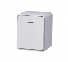 AtlasDesign Profi54 Белый О/У Выключатель 1-клавишный с подсветкой 10 АХ  ATN540113  SE