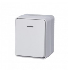 AtlasDesign Profi54 Белый О/У Выключатель 1-клавишный с подсветкой 10 АХ  ATN540113  SE