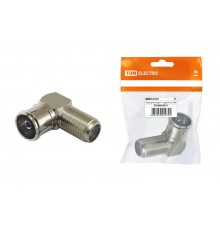 Переходник гнездо F - гнездо TV угловой, инд. упаковка   SQ1809-0015  TDM