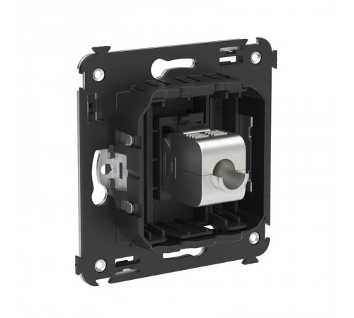 Компьютерная розетка RJ-45 без шторки в стену, кат.5e одинарная экранированная, "Avanti", "Черный матовый"  4412763  DKC