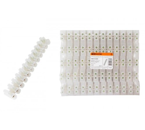 Зажим винтовой ЗВИ-100 полипропилен 6-25мм2 12пар 100°С белый   SQ0510-0029  TDM