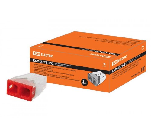 Строительно-монтажная клемма КБМ-2273-232 (2,5мм2) с пастой  SQ0517-0111  TDM