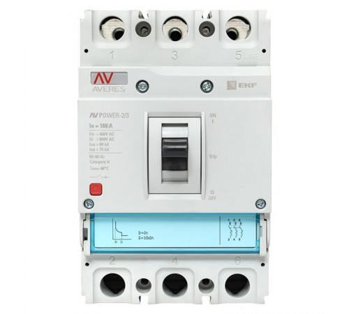 Выключатель автоматический AV POWER-2/3 160А 80kA TR AVERES  mccb-23-160H-TR-av  EKF