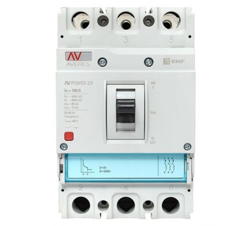 Выключатель автоматический AV POWER-2/3 160А 80kA TR AVERES  mccb-23-160H-TR-av  EKF