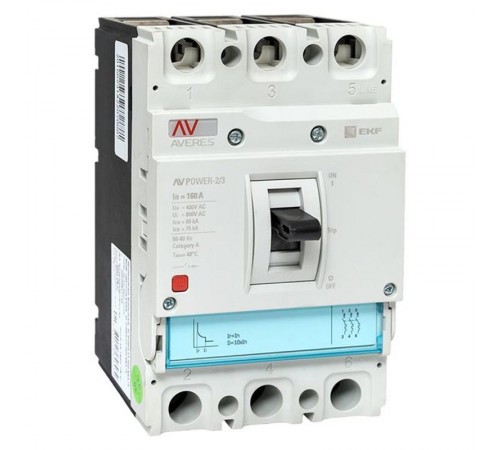 Выключатель автоматический AV POWER-2/3 160А 80kA TR AVERES  mccb-23-160H-TR-av  EKF
