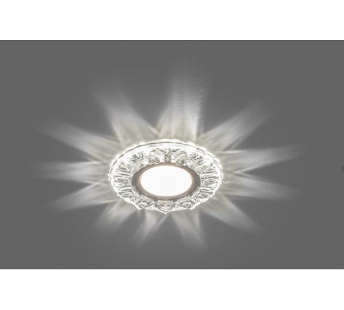 Светильник точечный встраиваемый под лампу, с LED подсветкой CD908 15LED*2835 SMD 4000K, MR16 50W G5.3, прозрачный, хром  28891  FERON