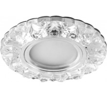 Светильник точечный встраиваемый под лампу, с LED подсветкой CD908 15LED*2835 SMD 4000K, MR16 50W G5.3, прозрачный, хром  28891  FERON