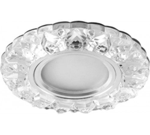 Светильник точечный встраиваемый под лампу, с LED подсветкой CD908 15LED*2835 SMD 4000K, MR16 50W G5.3, прозрачный, хром  28891  FERON