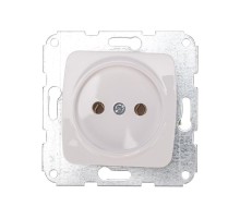 DEA Розетка 1-ая керамика б/з с/у 10А мех. Бел  KR-78-0214  Kranz