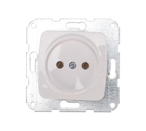DEA Розетка 1-ая керамика б/з с/у 10А мех. Бел  KR-78-0214  Kranz