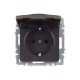 BRITE Розетка с заземлением со шторками с кр. 16А IP20 РСбш10-3-БрТБ темная бронза  BR-R16-16-K45  IEK