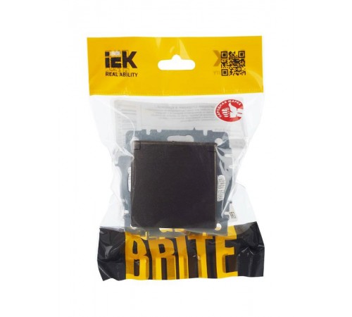 BRITE Розетка с заземлением со шторками с кр. 16А IP20 РСбш10-3-БрТБ темная бронза  BR-R16-16-K45  IEK