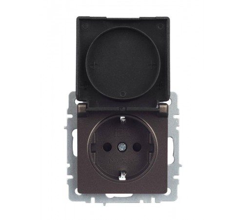 BRITE Розетка с заземлением со шторками с кр. 16А IP20 РСбш10-3-БрТБ темная бронза  BR-R16-16-K45  IEK