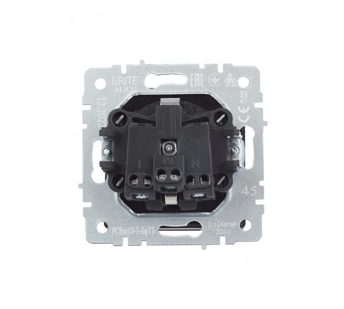 BRITE Розетка с заземлением со шторками с кр. 16А IP20 РСбш10-3-БрТБ темная бронза  BR-R16-16-K45  IEK